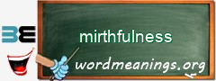 WordMeaning blackboard for mirthfulness